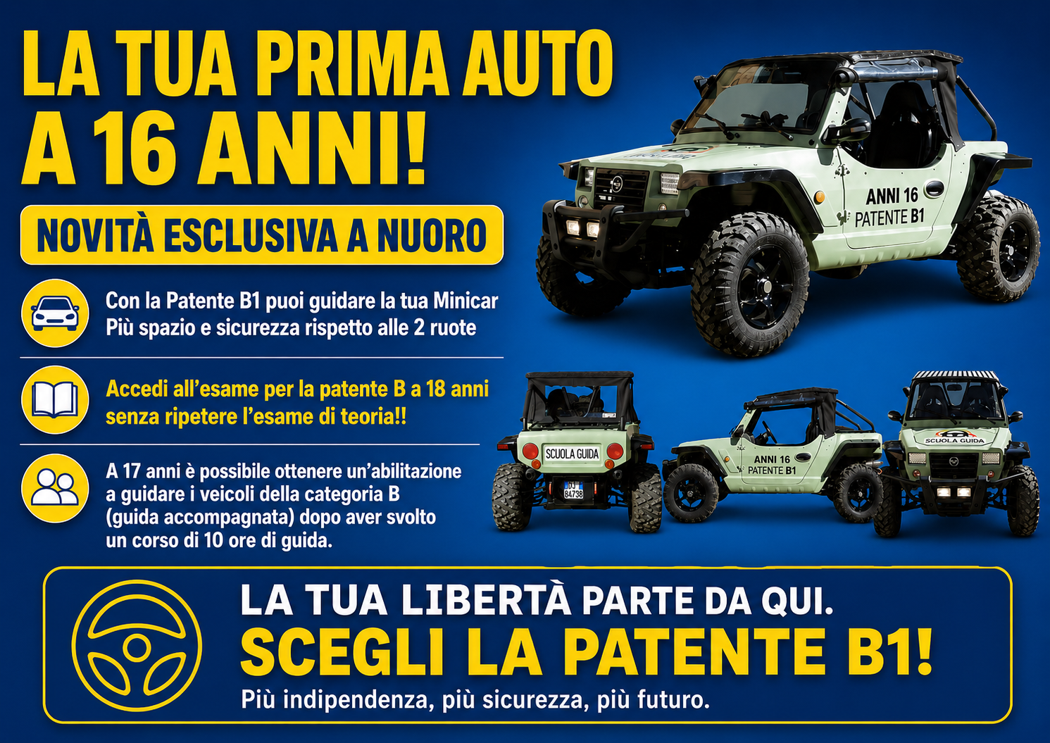 La tua prima auto a 16 anni - patente B1